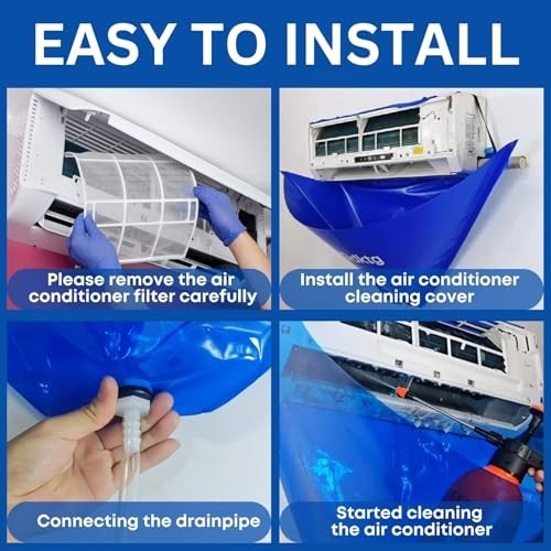 13Pcs Mini Split AC Cleaning Kit with 2L Sprayer & Waterproof Cover, HVAC Tools