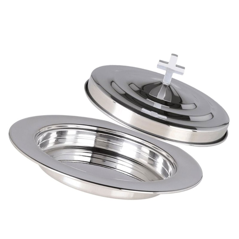High Capacity 304 Stainless Steels Communion Plate Stackable Lid Included Space