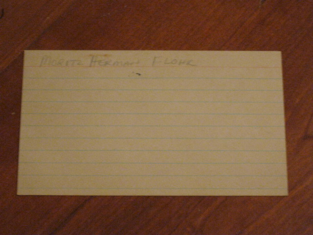 Mart Flahr Autographed Index Card JSA Auction Certified