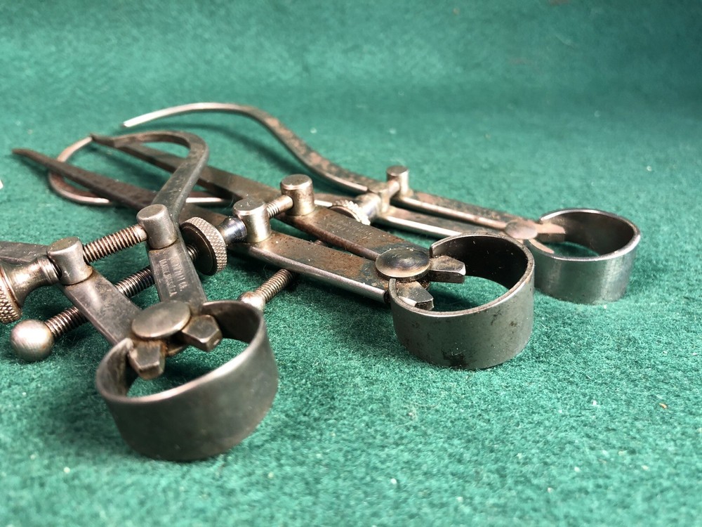 Three Vintage Union Tool Spring Calipers Inside & Outside Dividers
