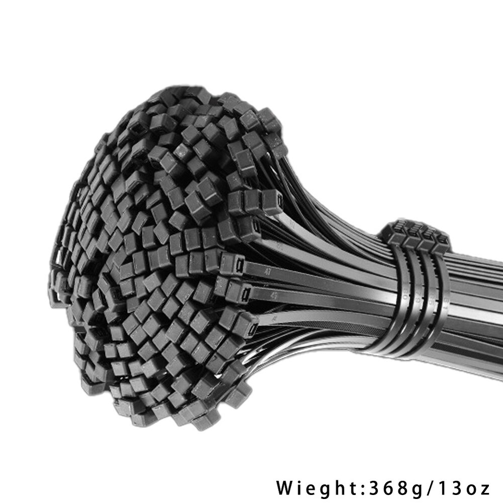 US 200 Pc Cable Zip Tie Down Strap Nylon Wrap Easy Use Durable Bundle Wire