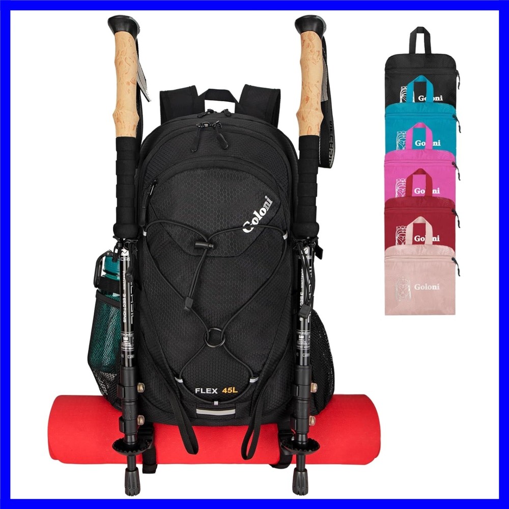 45L Hiking Backpack Lightweight Foldable, Waterproof Camping Backpack with Ra...
