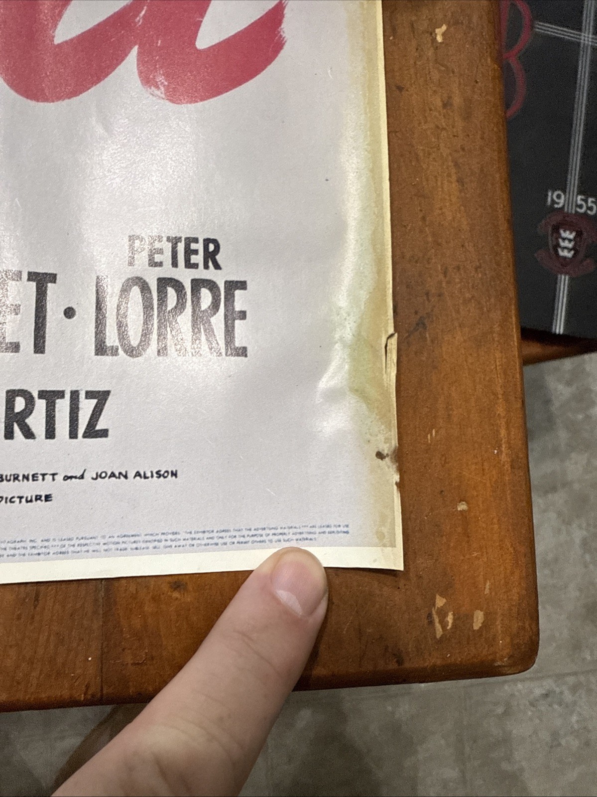 Vintage Casablanca Movie Poster 23 x 18 3/8 Inches