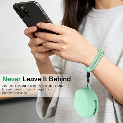 Cover for Oura Ring 4 Charging Case, Soft Silicone Protective Case Mint Green