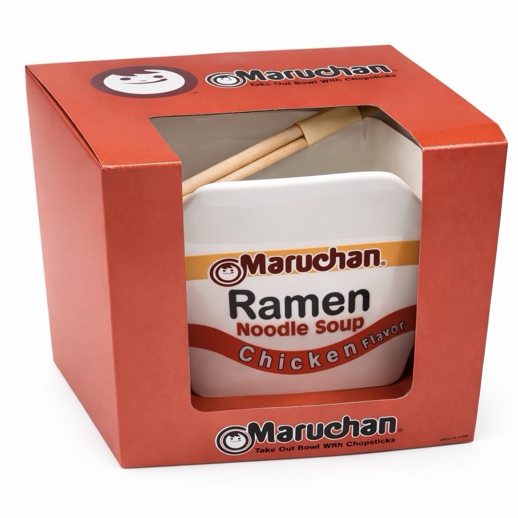 Maruchan Ramen Ceramic Bowl w/ Chopsticks Chicken Noodle Soup Gift Set