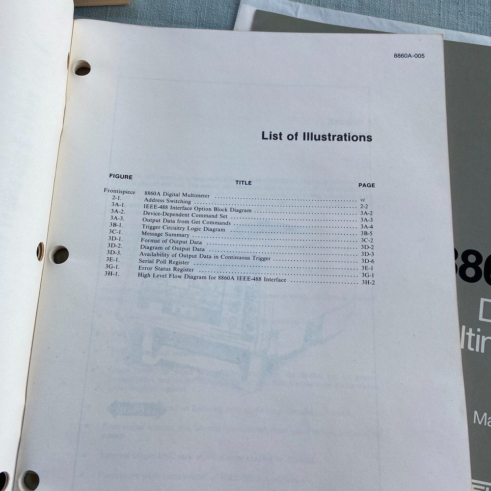 Fluke 8860A Digital Multimeter Operator Manual Handbook Instruction Calibration