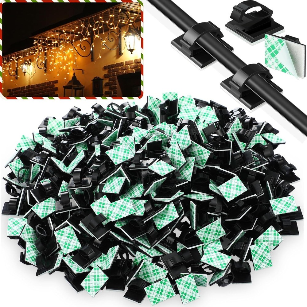 Durable 100-Pack Wire Holders - Self-Adhesive Clips for Neat Cable Management