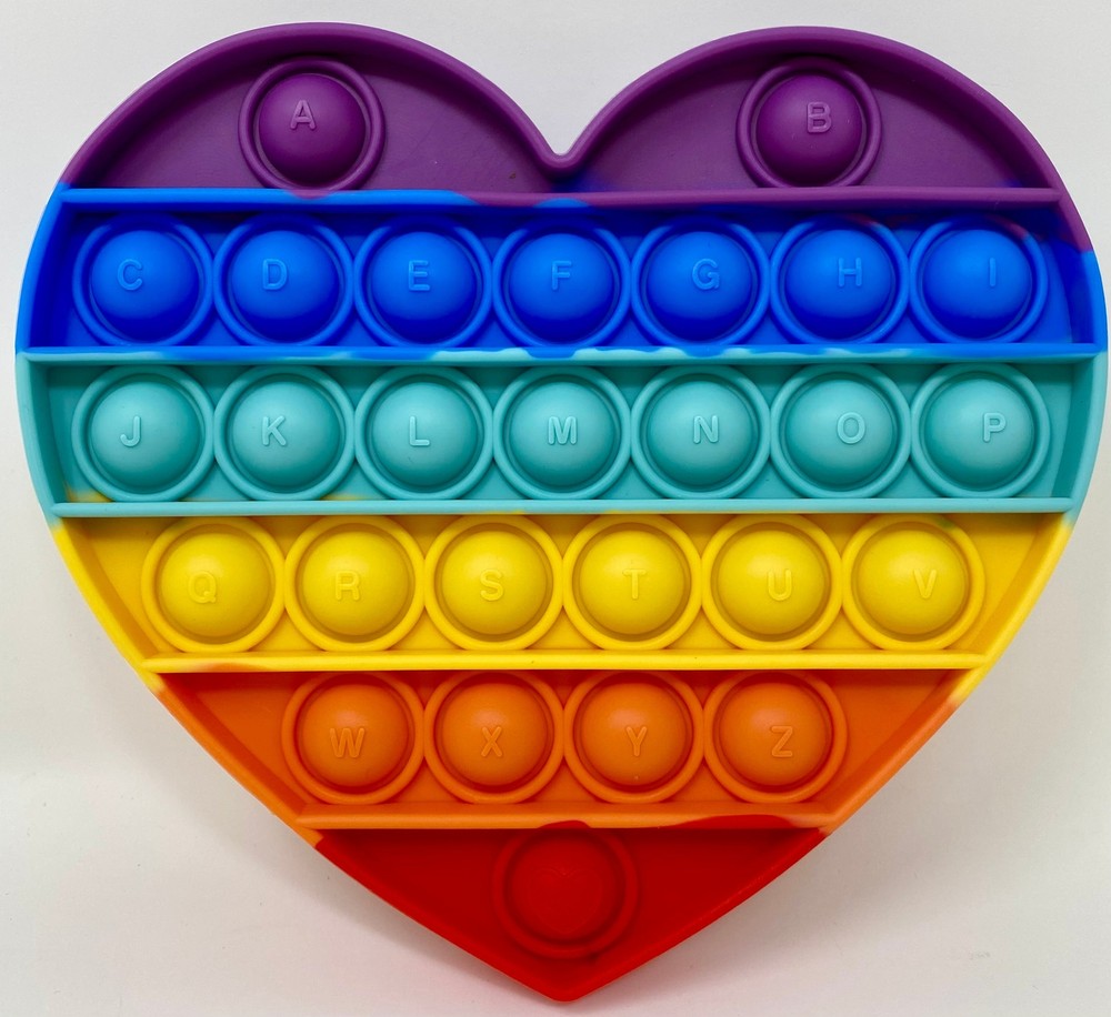 Fidget Silicone Sensory Toy Rainbow Heart