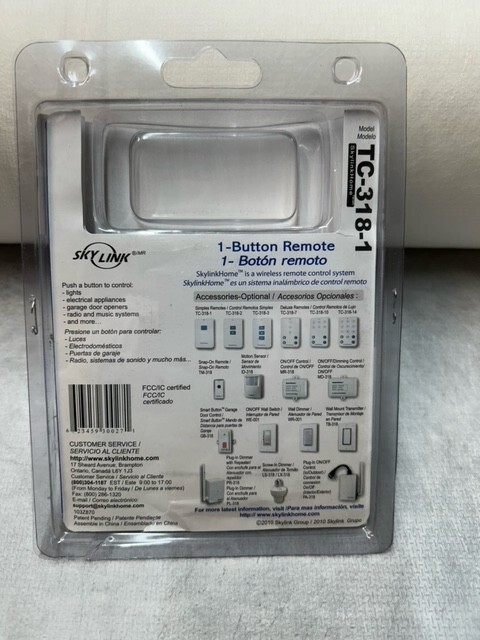 SkylinkHome TC-318-1 One Button Wireless Lighting Remote Control | Simple Small