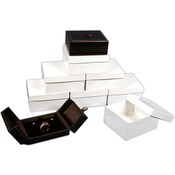 6 Black Ring & Earring Snap Lid Gift Boxes 3 1/2"