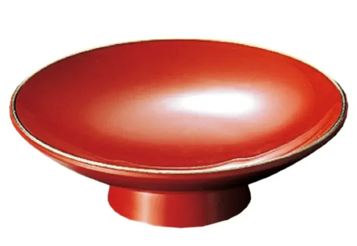 Sakazuki Japanese Sake Cup Traditional Vermilion Gold Edge