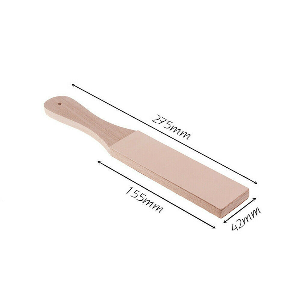Dual Sided Leather Blade Strop Knife Razor Sharpener Wooden Sharpener Board