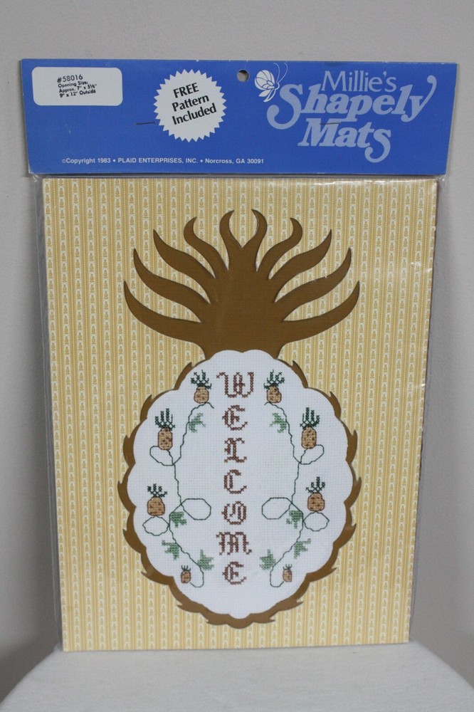 Millies Shapely Mats Pineapple Shape Cross Stitch Pattern Frame 9 x 12 #58016