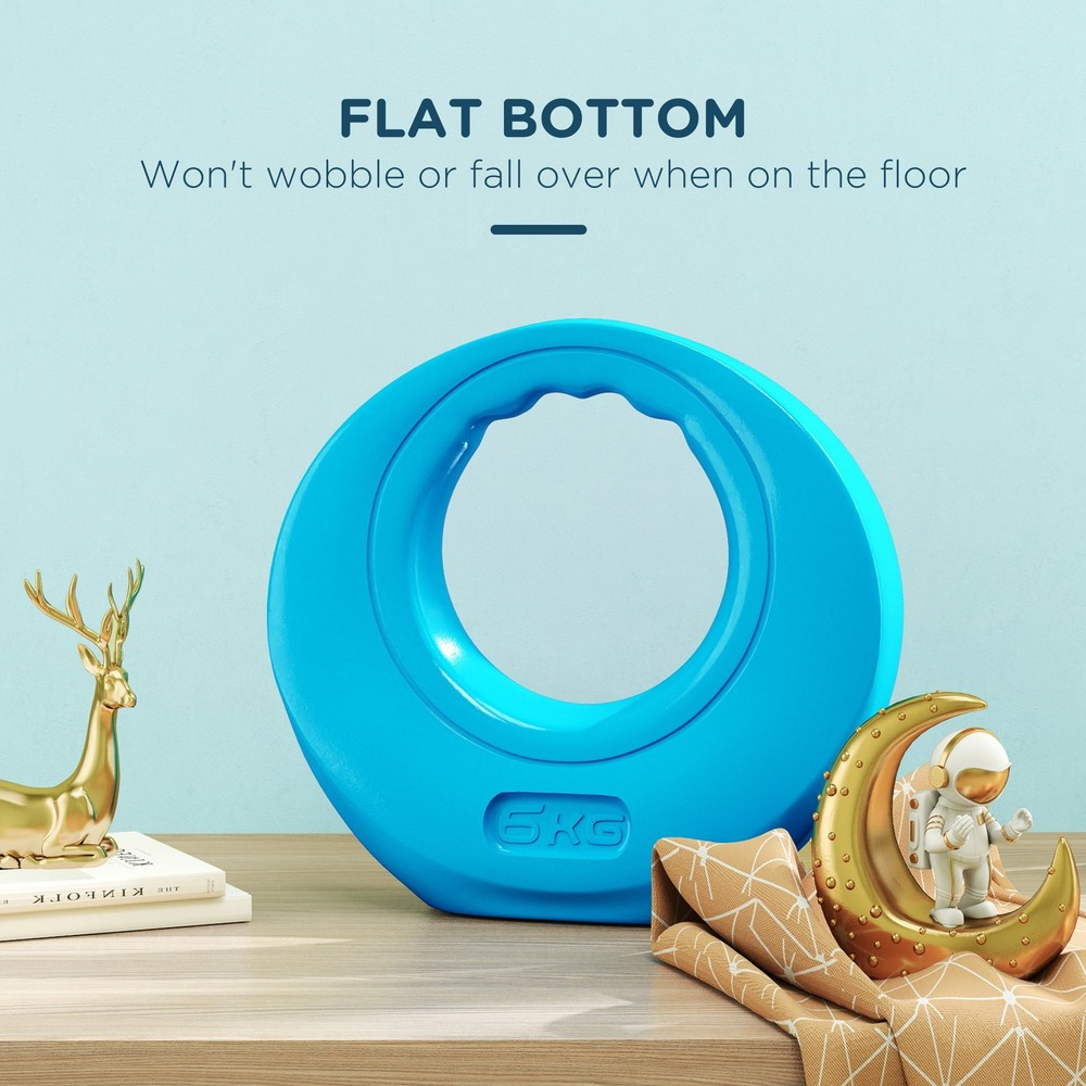 13lbs Kettlebell with Wide Handle, Light Blue