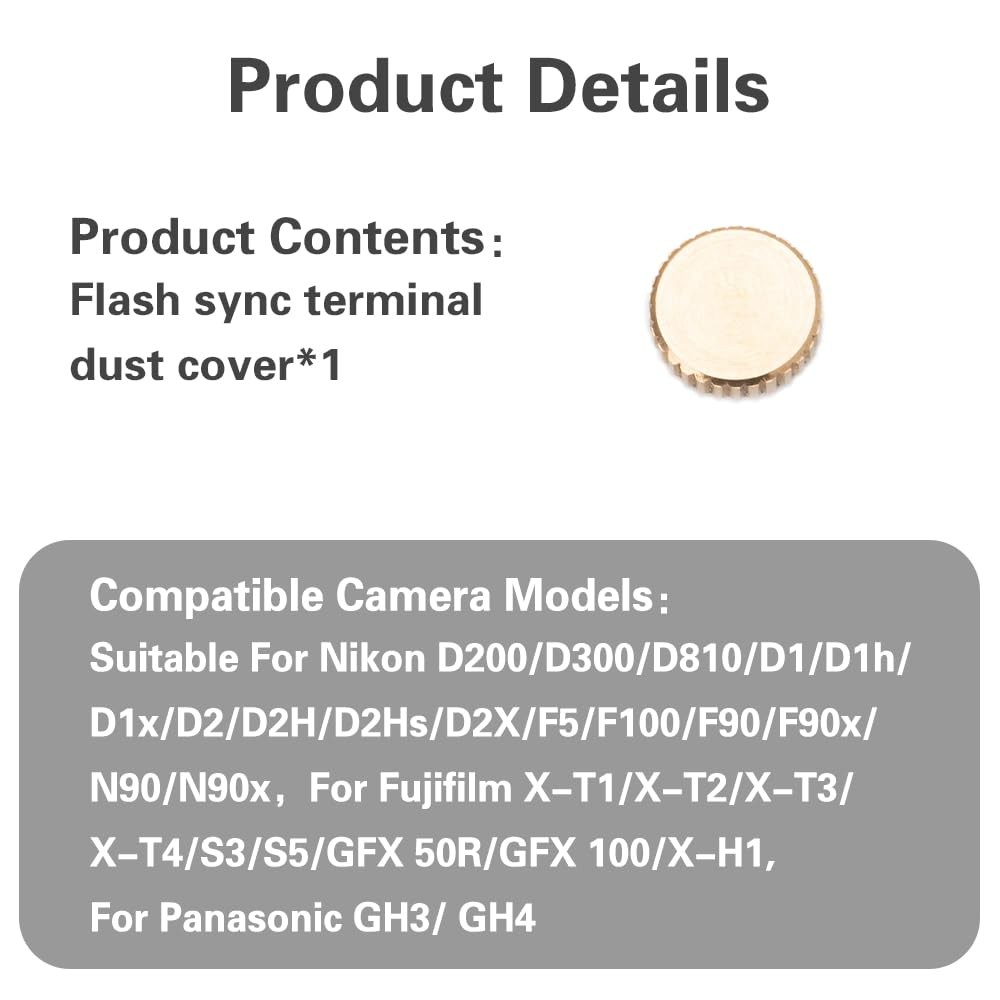 Flash PC Sync Terminal Cap Metal Cover for Camera Dust Protection for...