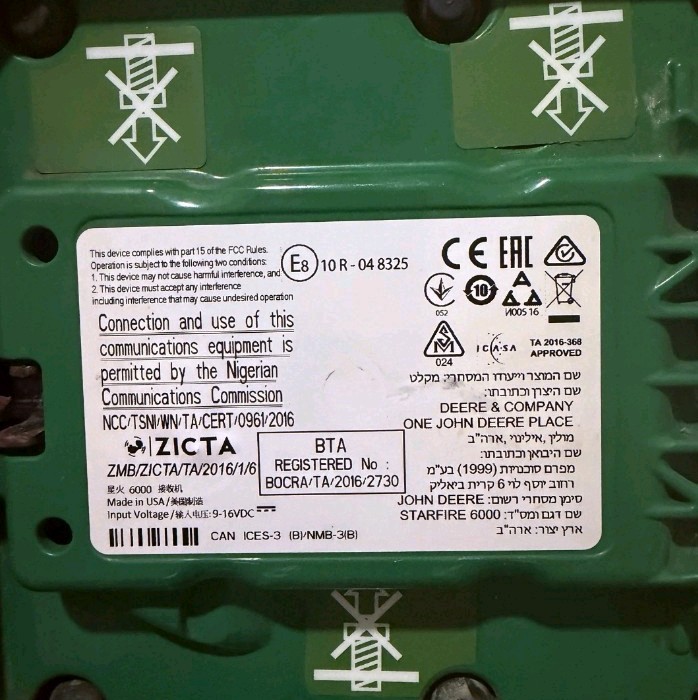 John Deere Starfire 6000 Receiver SF1 & SF3 Ready does not power on.