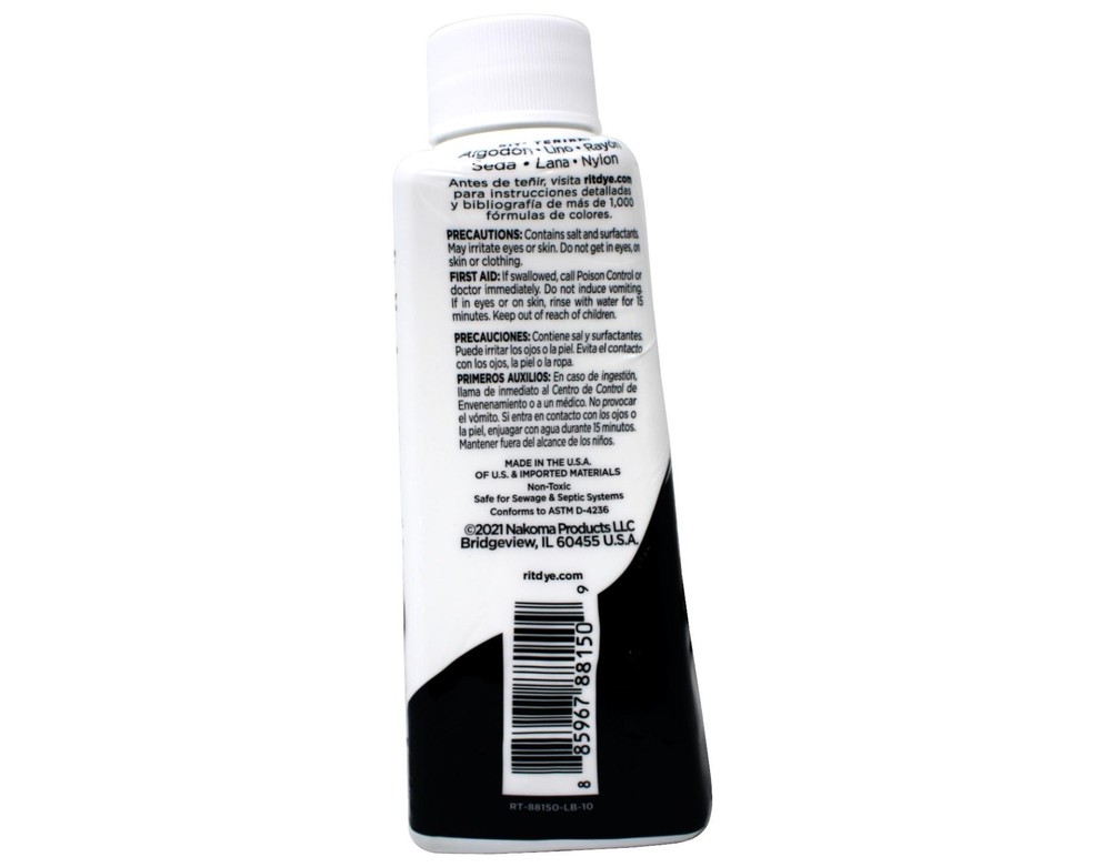 Rit All-Purpose Liquid Dye, 8 Ounce, Black