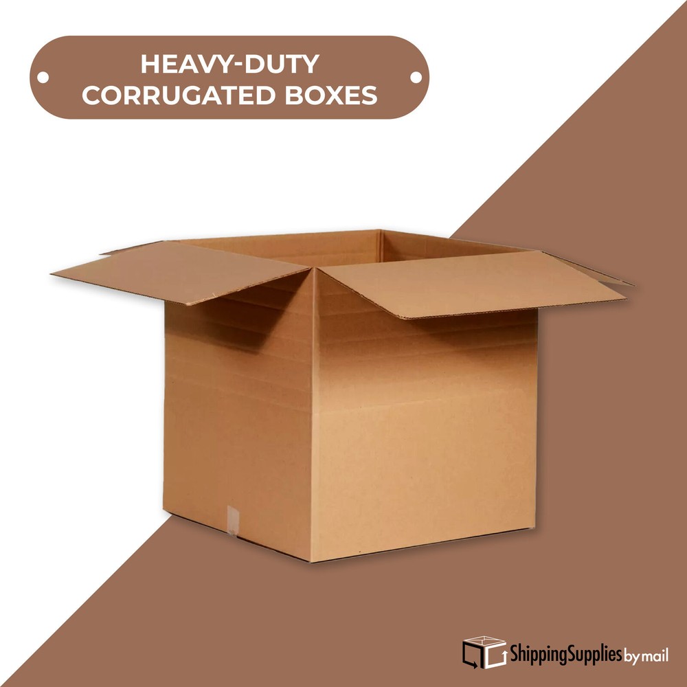 12 1/2 x 12 1/2 x 6" Multi-Depth Corrugated Boxes, Brown 25/Bundle ECT-32