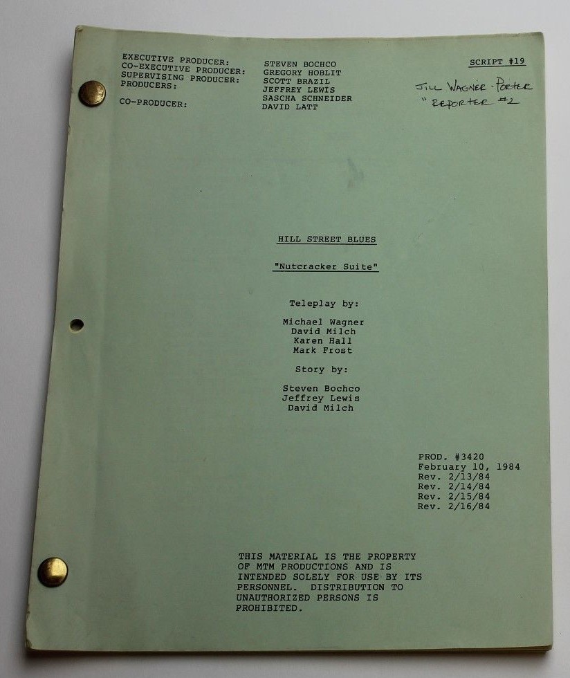 HILL STREET BLUES / Michael I. Wagner 1984 TV Show Script, Nutcracker Suite