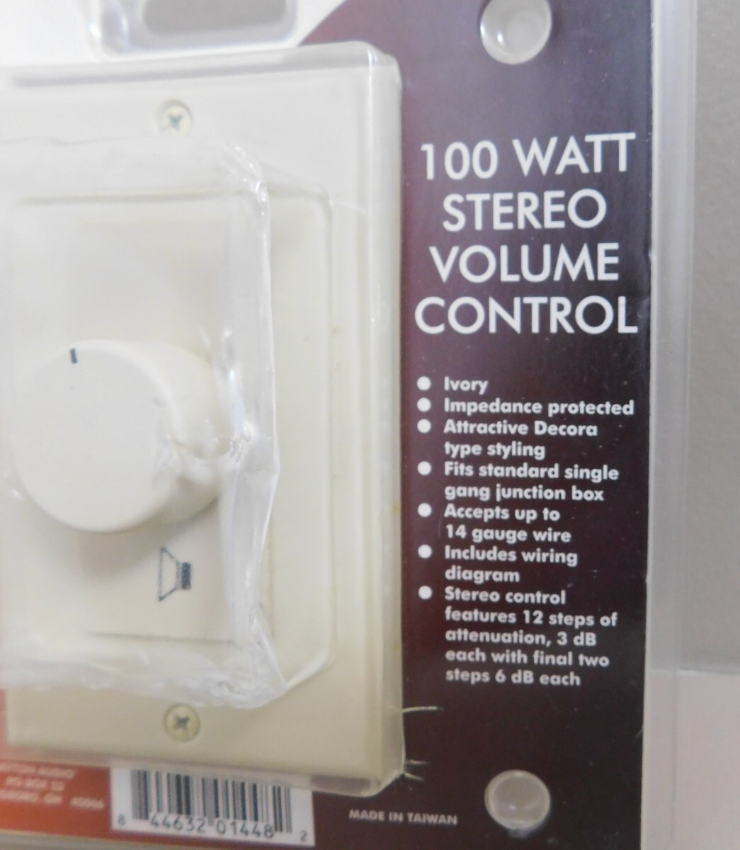 Dayton Audio 100 Watt Stereo Volume Control Ivory Wall Mount RVC-I New NIP