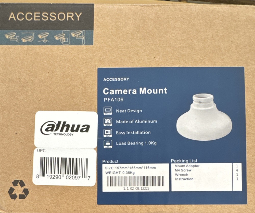 Dahua PFA106 Camera Mount Adopter