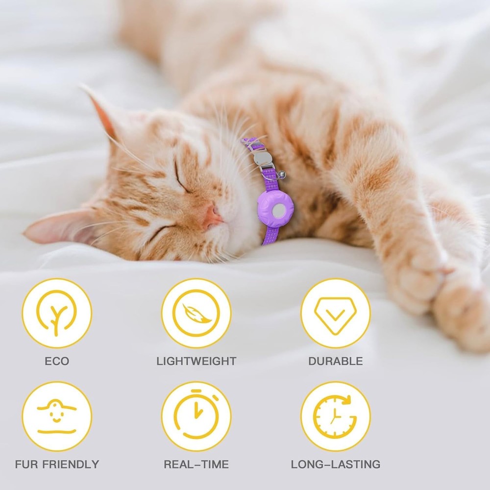 Cat Tracker,Mini GPS Tracker for Cats,No Monthly Fee Smart Pet Activity Track...