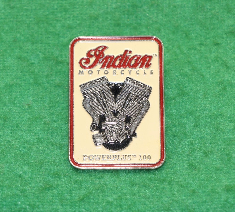 Indian Motorcycle Pin Powerplus 100 Engine Enamel Lapel Hat Jacket Nice!
