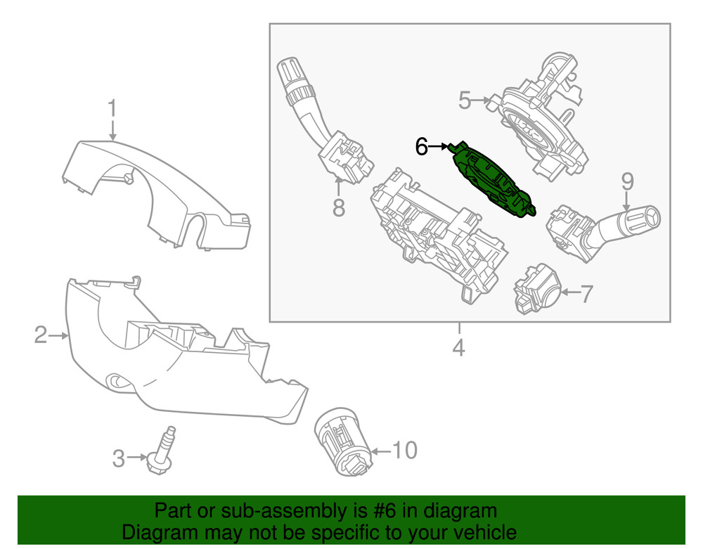 Genuine Ford Steering Sensor Assembly BC3Z3F818A