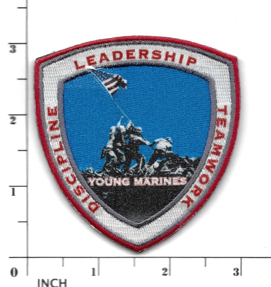USMC Young Marines shield PATCH w/Hook&Loop ! Youth program Marine Corps League!