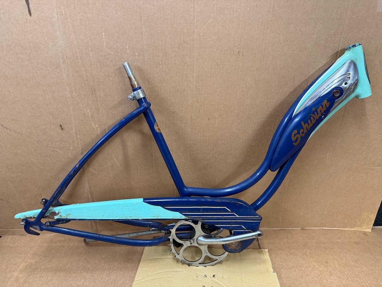 Schwinn Blue Ladies 26" Panther Bicycle Frame Set & Tank 1950