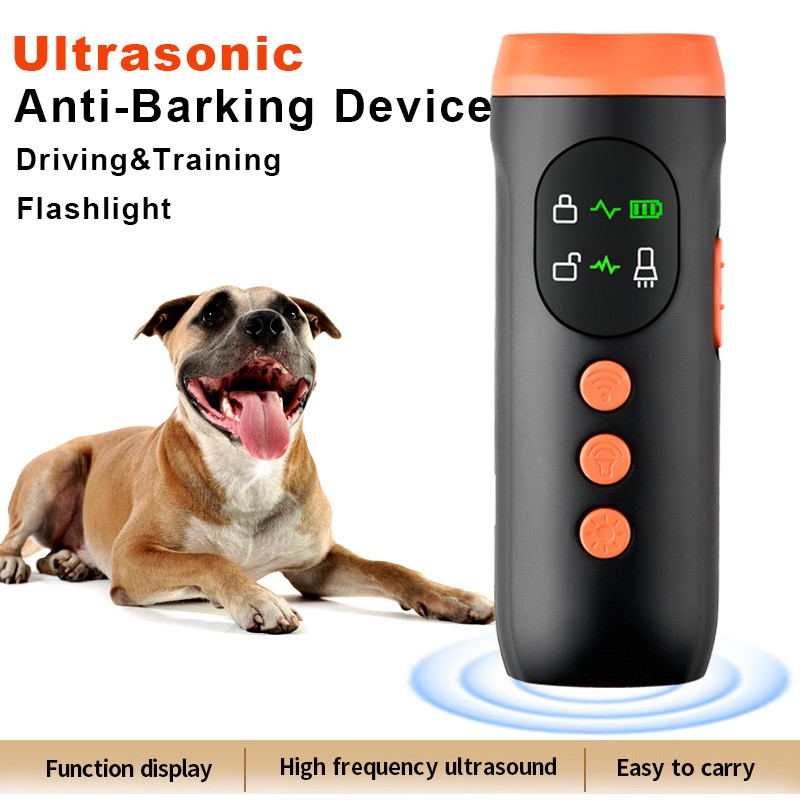 Professional Ultrasonic Dog Train Anti-Bark Control Protable Screen Flashlight