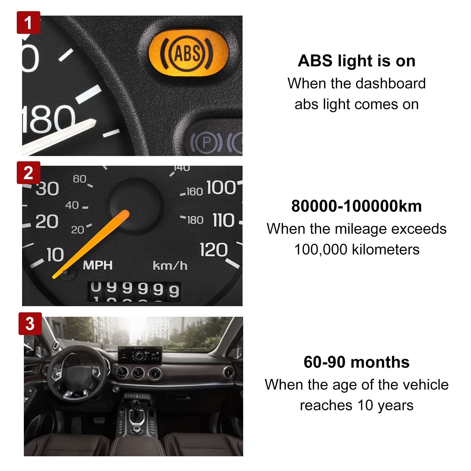 ABS Wheel Speed Sensor Front Left Right, Compatible with Nissan 2013-2020, Al...