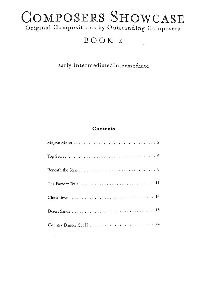 Composers Showcase Early Intermediate/Intermediate Book 2
