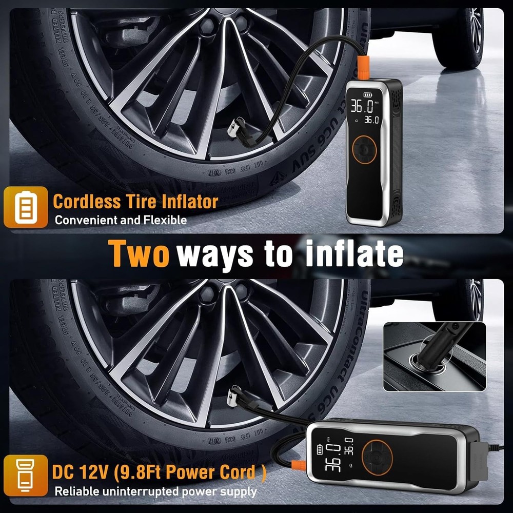Tire Inflator Portable Air Compressor, 150PSI Air Compressor