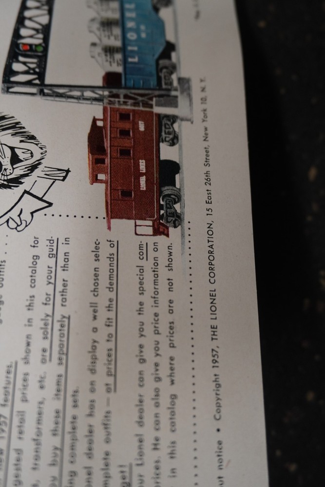 Original Lionel Trains Catalog from 1957
