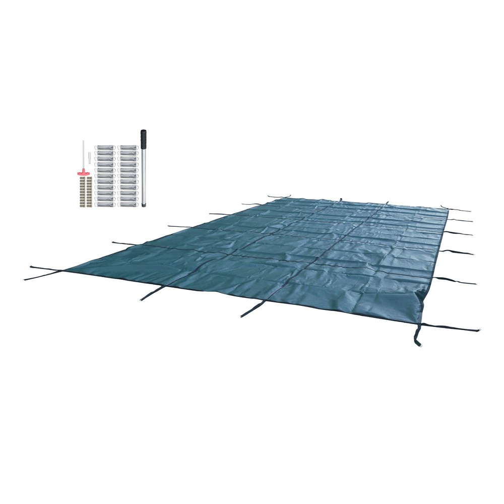 Inground Pool Cover Safety Fits Rectangle Swimming Pool Mesh Solid Pool Cover