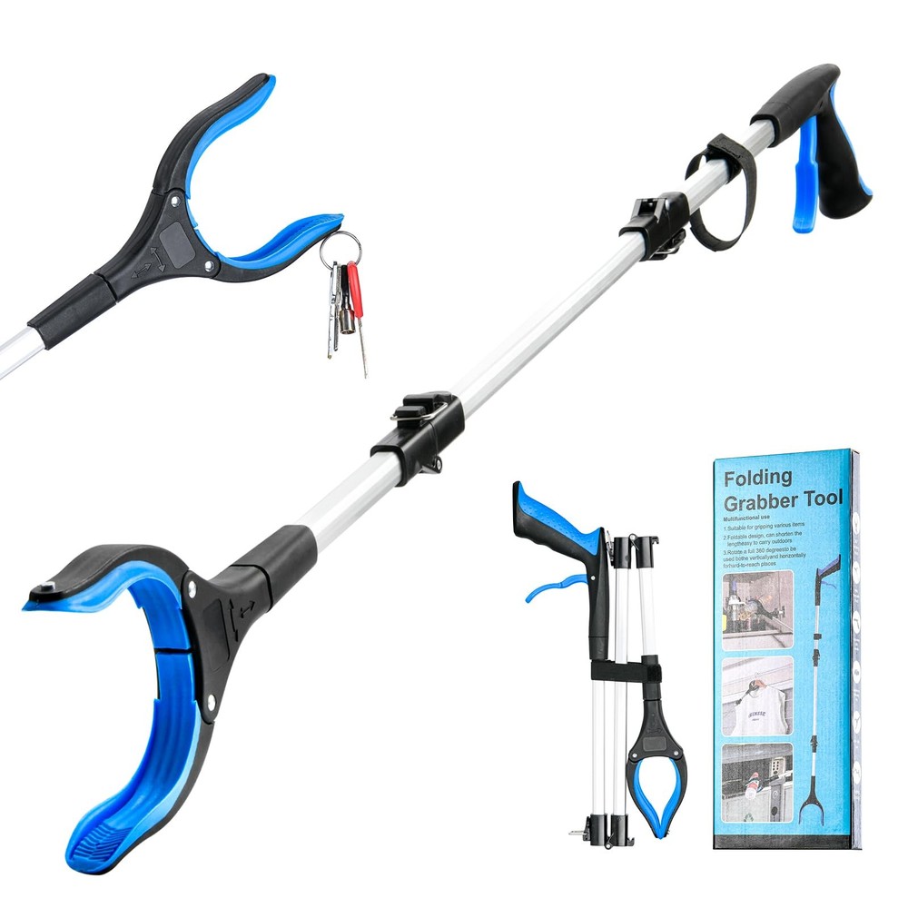 43" Extra Long Foldable Grabber Reacher Tool for Elderly & Disabled Pick Up
