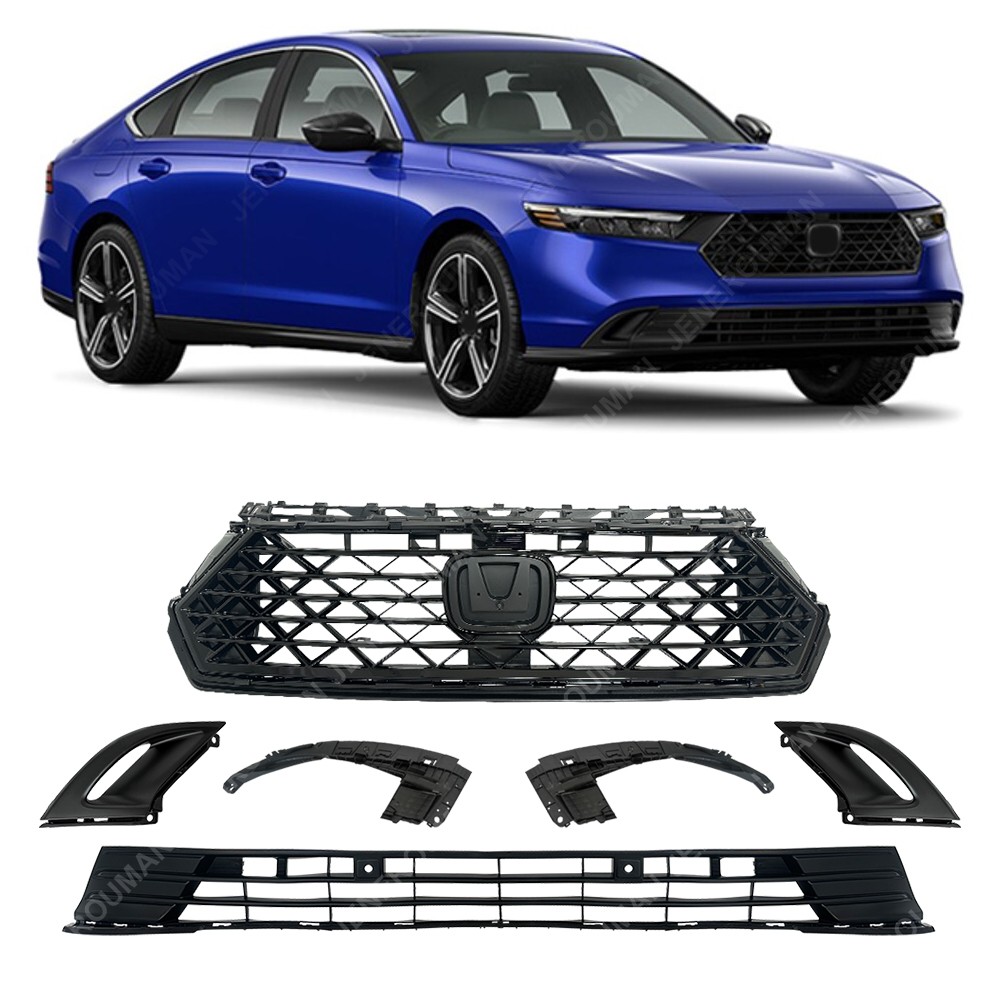 6PCs Upper Grille Headlight Bracket Bumper Air Duct Lower Grill For 23-25 Accord