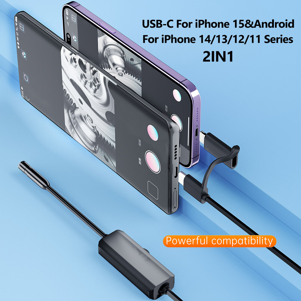 USB-C Endoscope Inspection Camera Direct Plug For iOS iPhone 15/14/13/12 Android