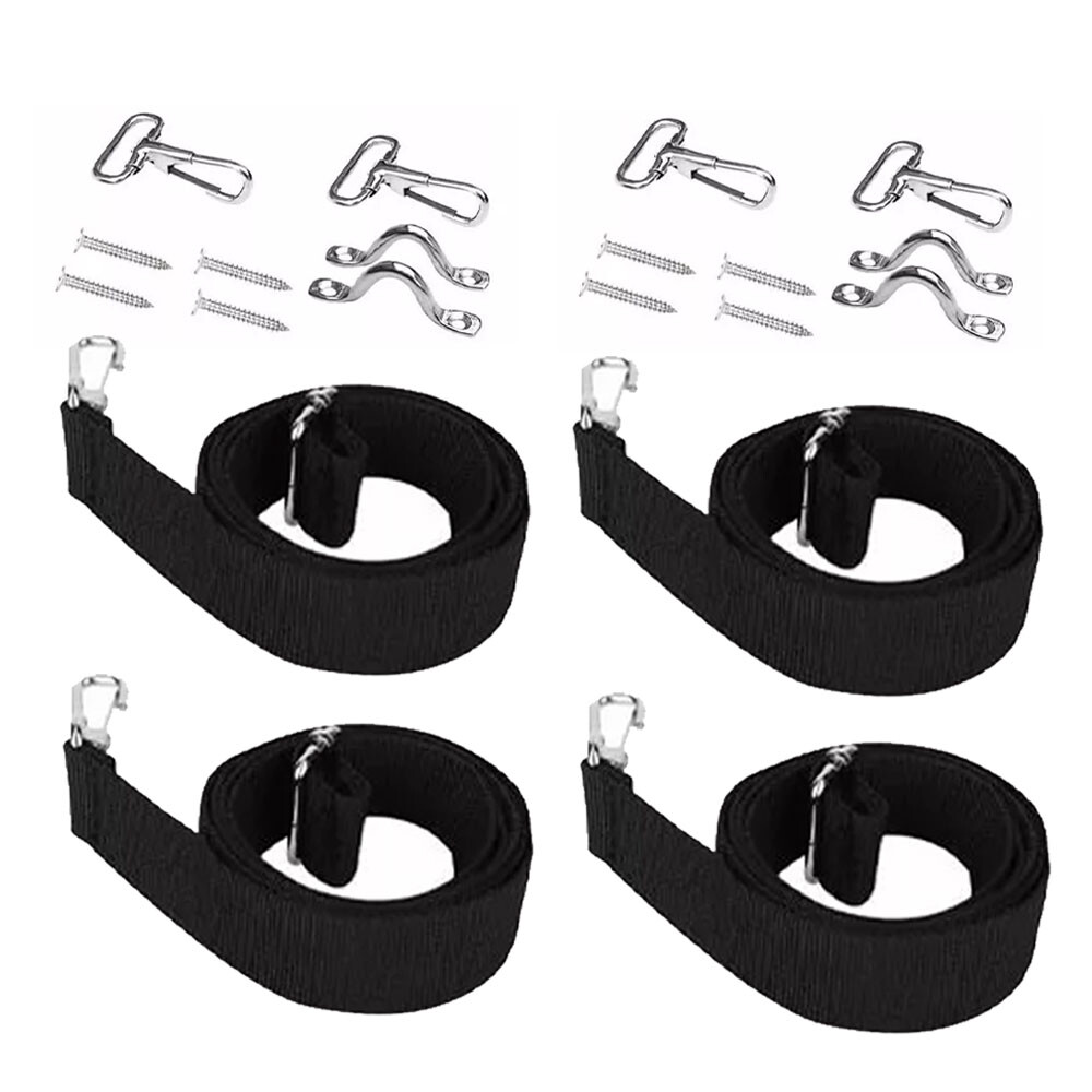 4X 28" To 60" Top Tie Down Webbing Straps For Bimini With Loop Snap Hook NEW
