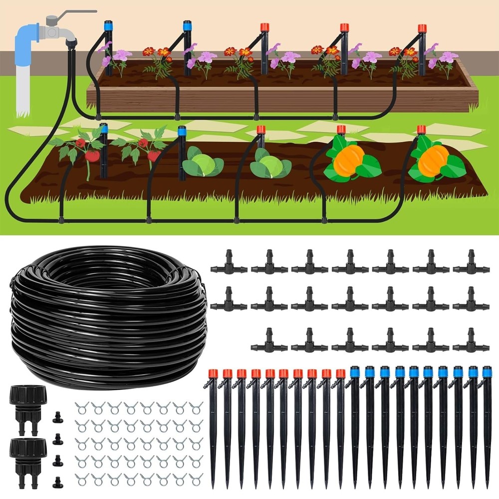 110FT Drip Irrigation Kit - Effortless Automatic Watering System for Your Garden