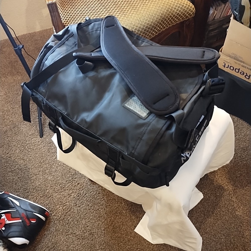 The North Face Black Base Camp Duffle Bag Size S "Never Stop Exploring"