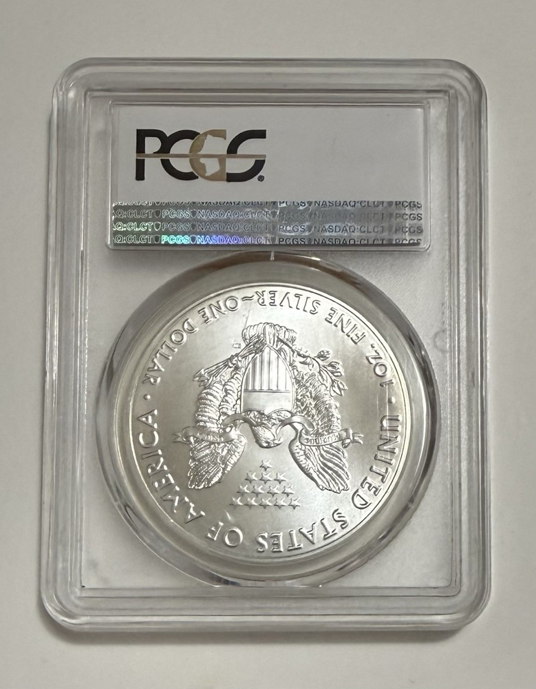 2017 PCGS Brilliant Uncirculated Silver Eagle $1 - Flag Label - Paradise Mint