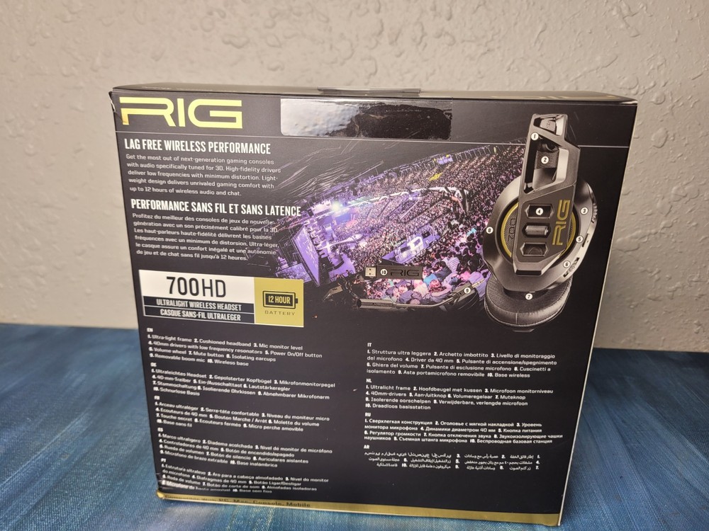 RIG 700 HD Ultralight BT Wireless Headset PC Mac Console Movile Compatible