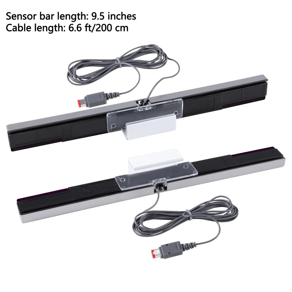 Aokin Sensor Bar for Wii, Replacement Wired Infrared Ray Silver/Black