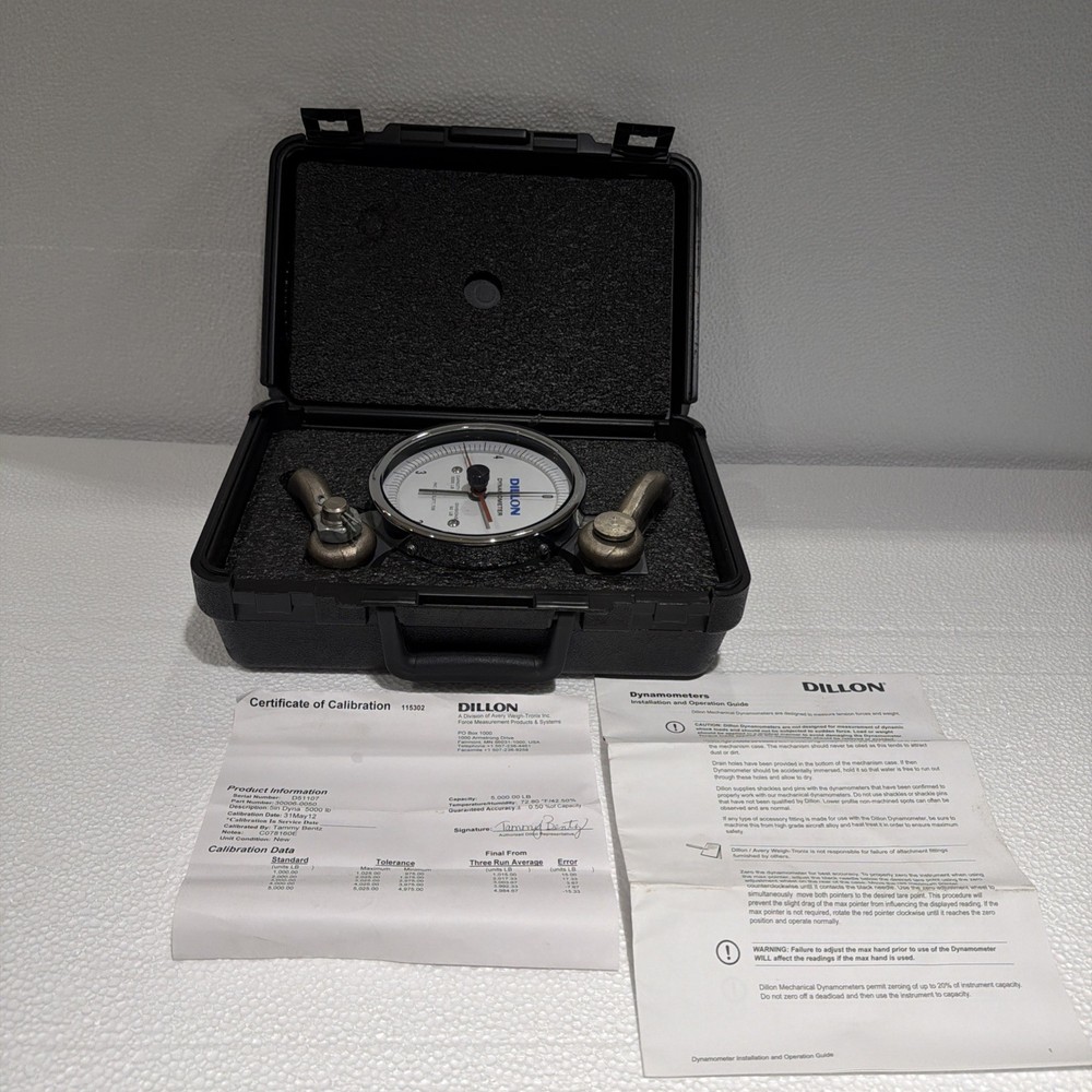 Dillon 30006-0050 Dynamometer 5000lbs With Shackles 5in Dial