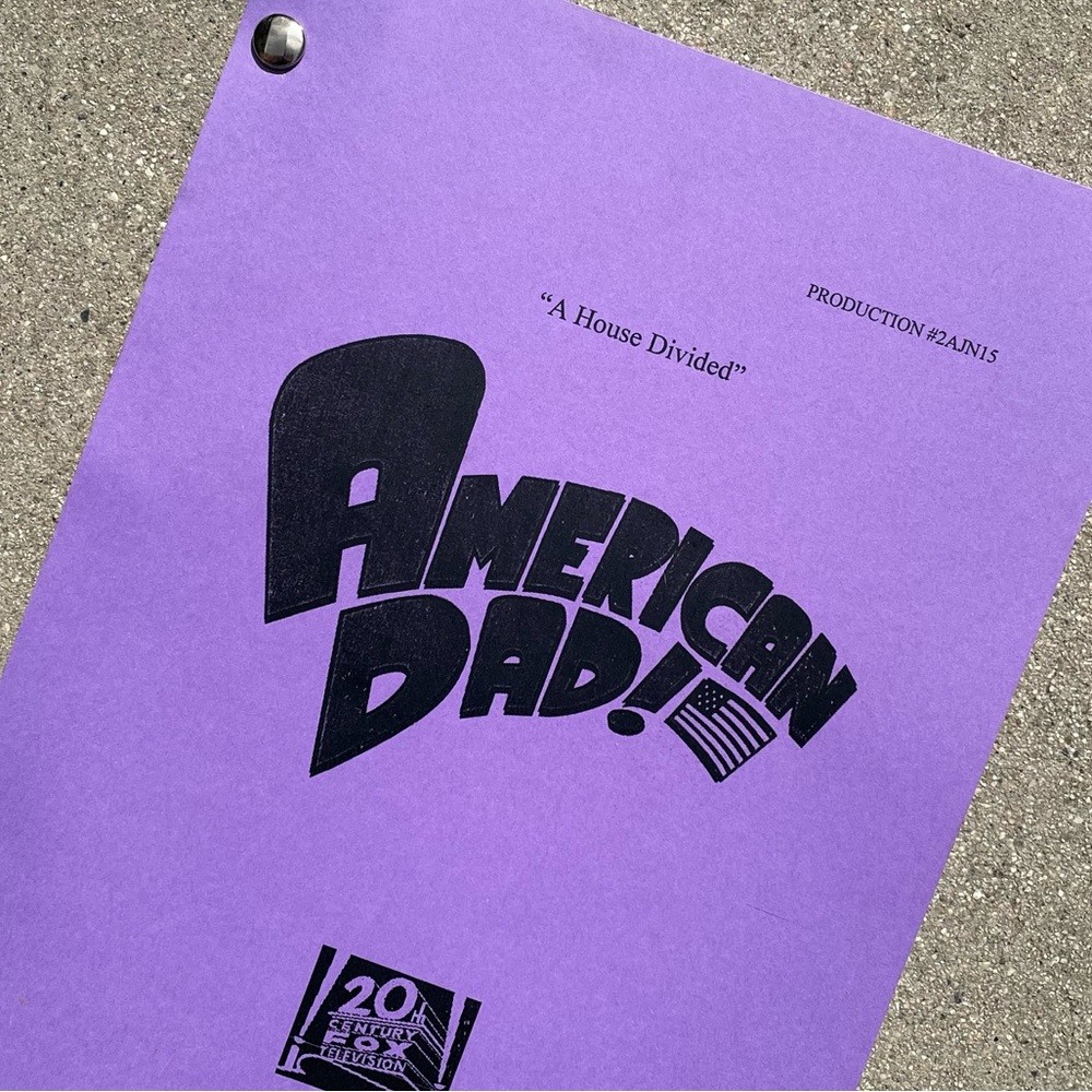 American Dad Original 2006 Production Used Table Draft Script A House Divided