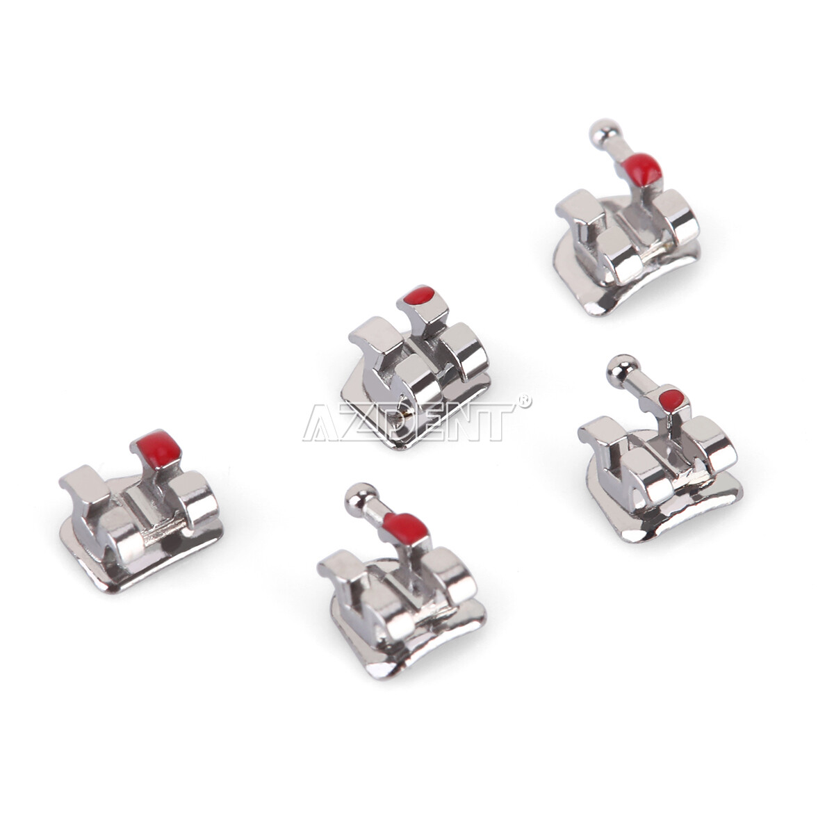AZDENT Dental Ortho Metal Braces Brackets Mini Roth.022 Hook345/Arch Wire Nature
