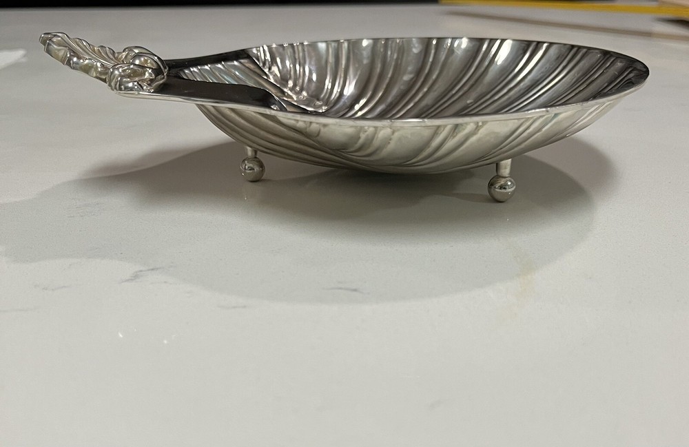 International Silver Company Seashell Dish Footed Silver Plated