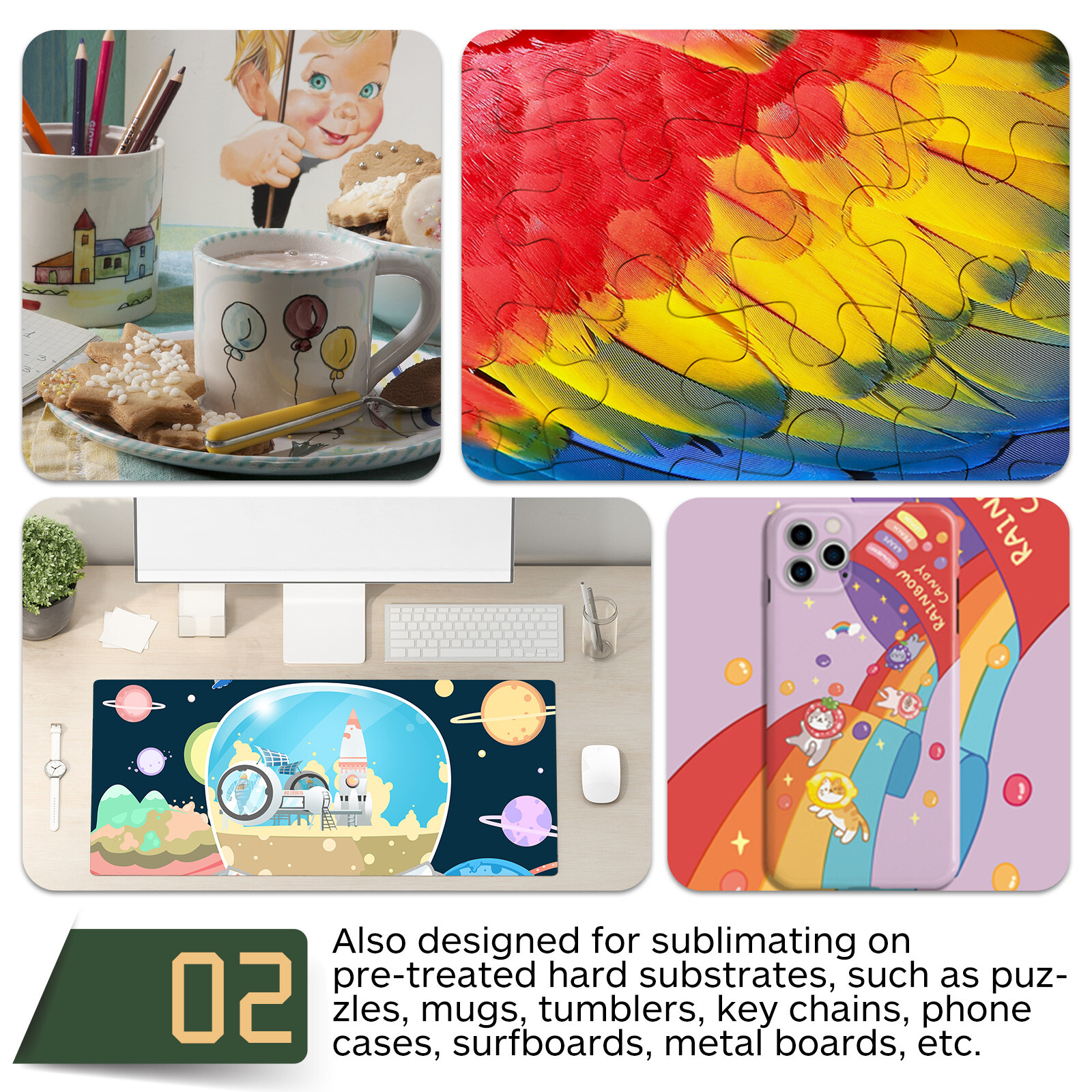 2200 Sheets A-SUB Sublimation Paper 125g 8.5x11 for Inkjet Heat Transfer Bulk